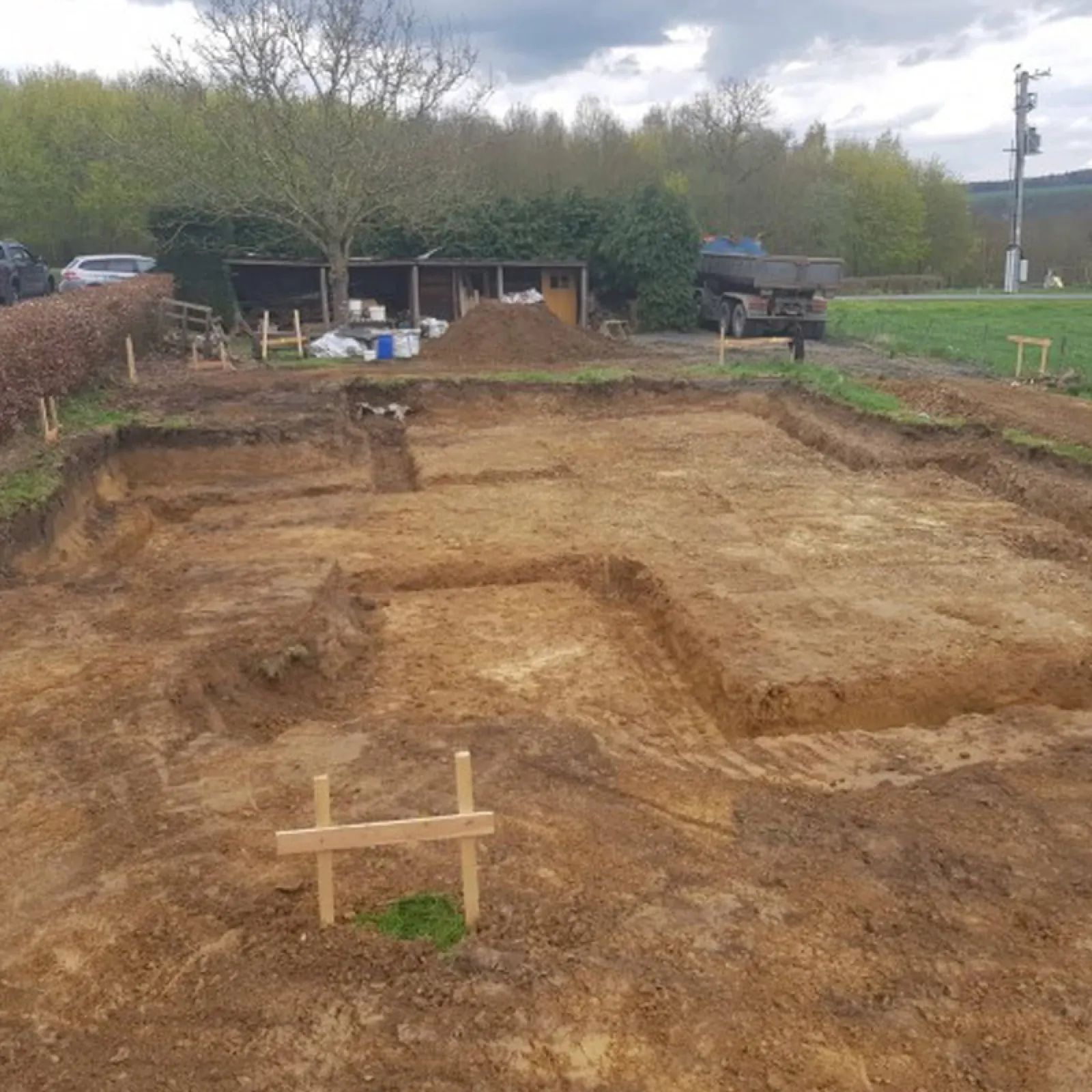 Fouilles de fondations et terrassement pour villa en Ardenne — GTO Démolition